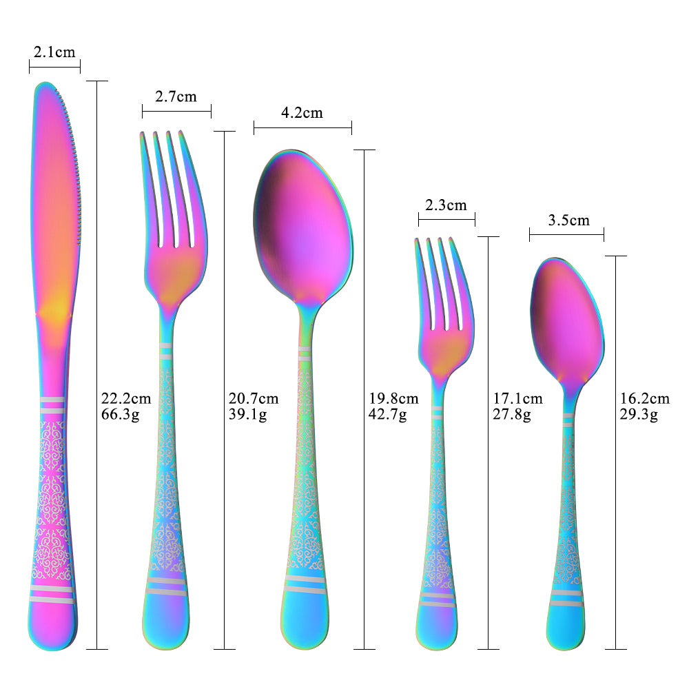 Wholesale Restaurant Cutlery Silver Gold Cutlery Sets Stainless Steel Table Knife Forks And Spoons Flatware Set For Wedding