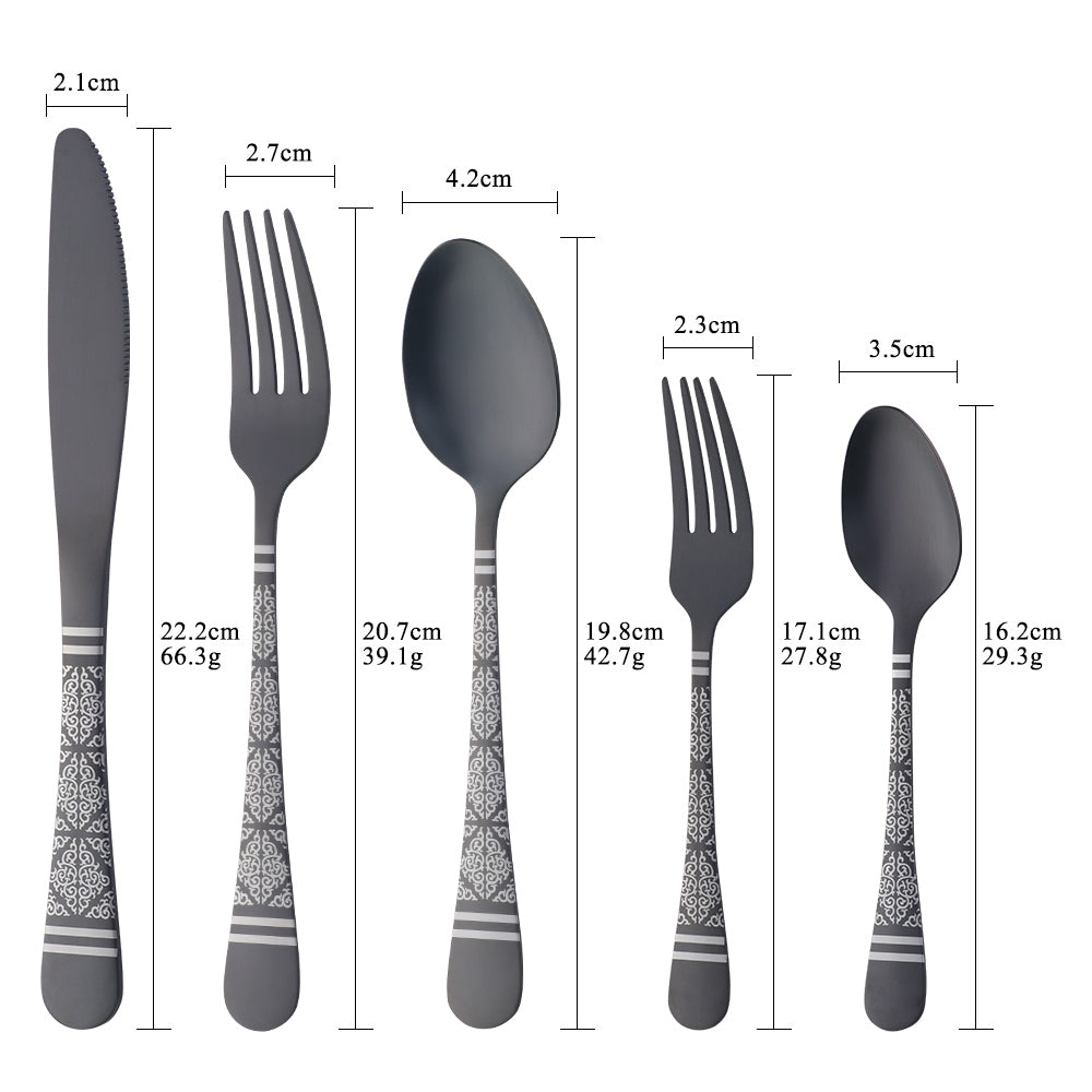 Wholesale Restaurant Cutlery Silver Gold Cutlery Sets Stainless Steel Table Knife Forks And Spoons Flatware Set For Wedding