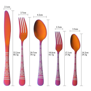 Wholesale Restaurant Cutlery Silver Gold Cutlery Sets Stainless Steel Table Knife Forks And Spoons Flatware Set For Wedding