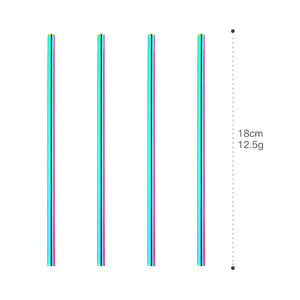 18/8 Stainless Steel Smooth Nozzle Straw Metal Cutlery Mirror Polished for Bar