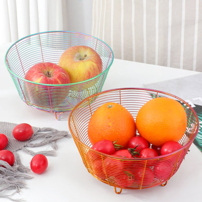 Stainless Steel Wire Fruit Basket, Storage Bowl, Colander Bowl, Fruit Bowl, Organizer for Fruits, Vegetables, and Snacks