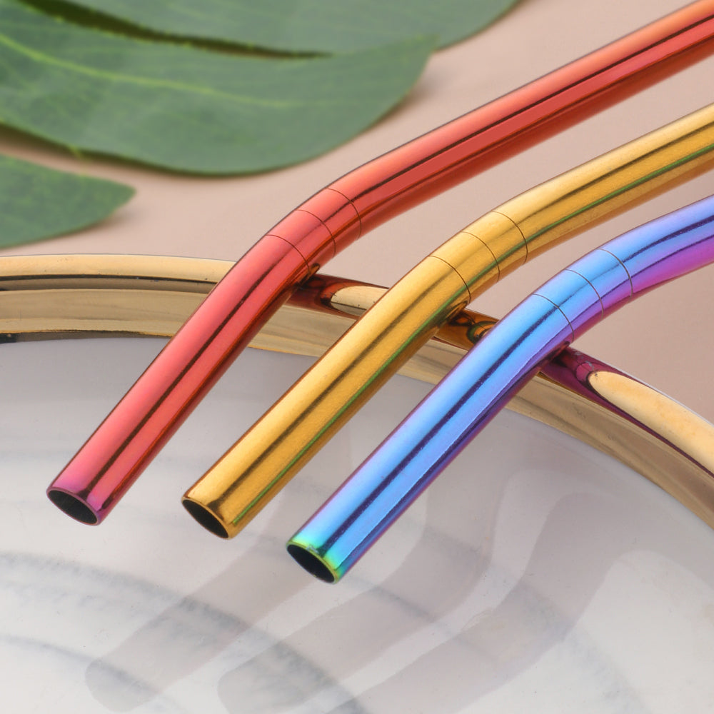 New Design Detachable Straw Spoon Stirring Juice Bar Stool Mirror Polished