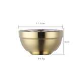 Tableware Insulated Double Walled Polished Rose Gold 304 Stainless Steel Round Rice Bowls