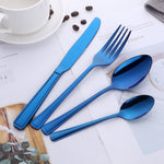 Customized Color 304 Stainless Steel Blue Color Cutlery Mirror Polished