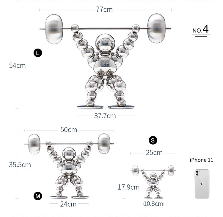 Stainless Steel Handmade Color Chrome Popeye's Resin Crafts and Arts for Gifts Adults