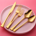 Wholesale Manufacturing Cheap Price Cutlery Sets Gold Color Mirror Polished