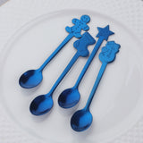 50 Pcs Christmas Coffee Spoon Stainless Steel Christmas Spoon Dessert Tea Spoons with Star Snowman Shoe