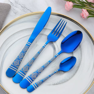 High quality Restaurant Hotel Wedding Flatware Silver Knife Forks And Spoons Set Stainless Steel  Cutlery Set
