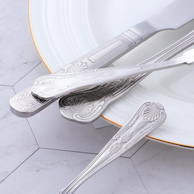 Custom LOGO Stainless Steel Modern Dinnerware Silver Cutlery Restaurant Wedding