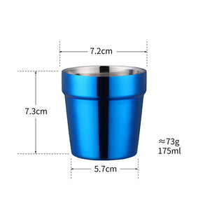 Double Walled Tea and Coffee Camping Travel Cup Thermal Insulated Stainless Steel Mug