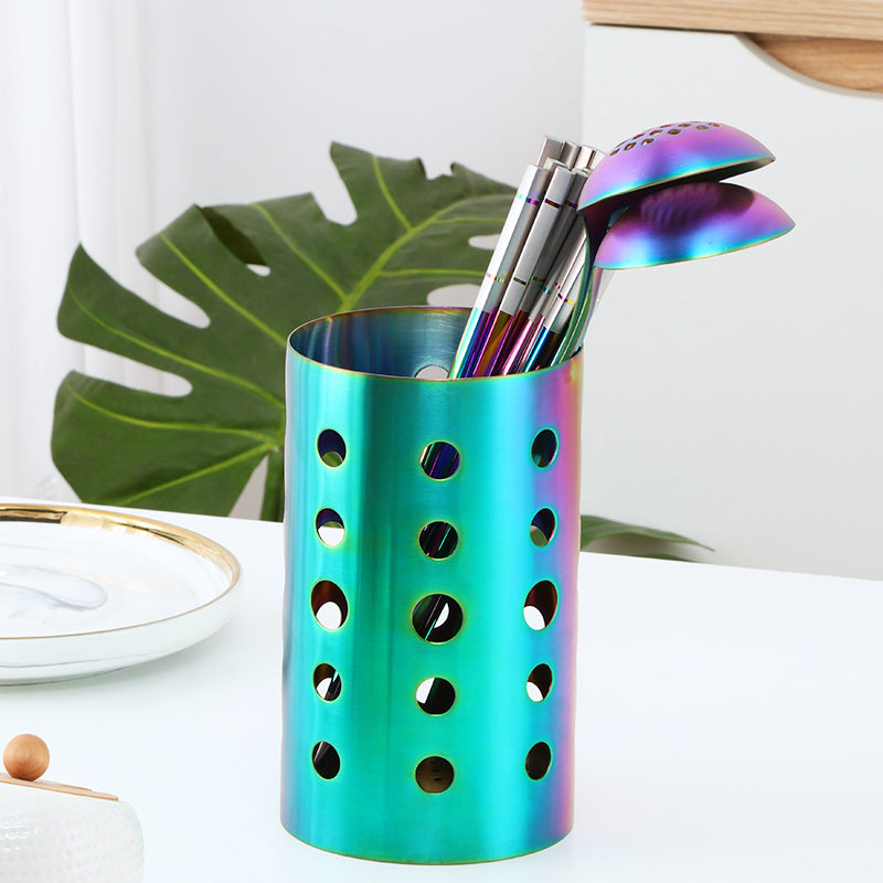 Kitchenware Set Premium Non-stick Heat Resistant Stainless Steel Colorful Kitchen Utensil Set With Holder