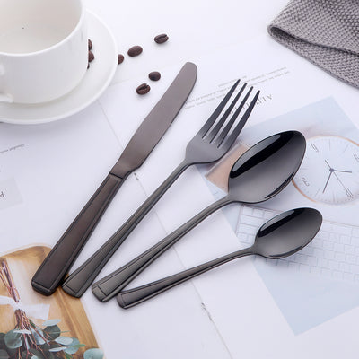 Factory Wholesale Best Price Dinnerware Black Cutlery Mirror Polished