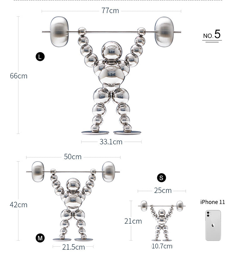 Stainless Steel Handmade Color Chrome Popeye's Resin Crafts and Arts for Gifts Adults