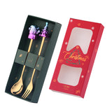 Christmas Style 50 set- Spoon and Fork Stainless Steel Cutlery Set In Gift Box for Festive Celebrations - comes in a beautiful Red color