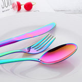 Accept OEM ODM Tableware Set Rainbow Color cutlery for Party