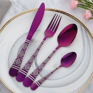 High quality Restaurant Hotel Wedding Flatware Silver Knife Forks And Spoons Set Stainless Steel  Cutlery Set
