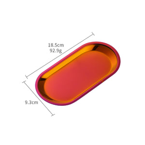 New Products Custom Hotel Oval Gold Stainless Steel Metal Serving Plate