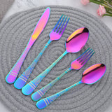 High quality Restaurant Hotel Wedding Flatware Silver Knife Forks And Spoons Set Stainless Steel  Cutlery Set