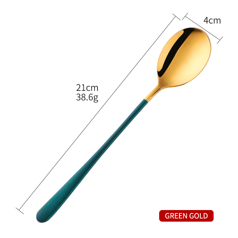 Buyer Star Stainless Steel Tableware Gold Plated Dessert Tea Coffee Spoons