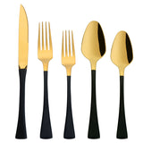 304 Stainless Steel Cutlery Sets Black Gold Tableware mirror polished