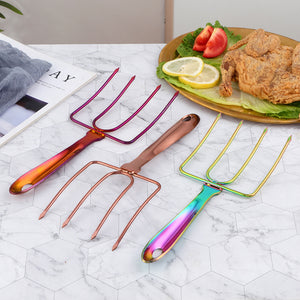 Stainless Steel Turkey fork Transfer Chicken or Ham Poultry Lifters Easily Professional Carving Roaster Poultry Forks