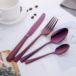 Buyer Star 304 Stainless Steel Purple Color Tableware Sets for Wedding Restaurant Party