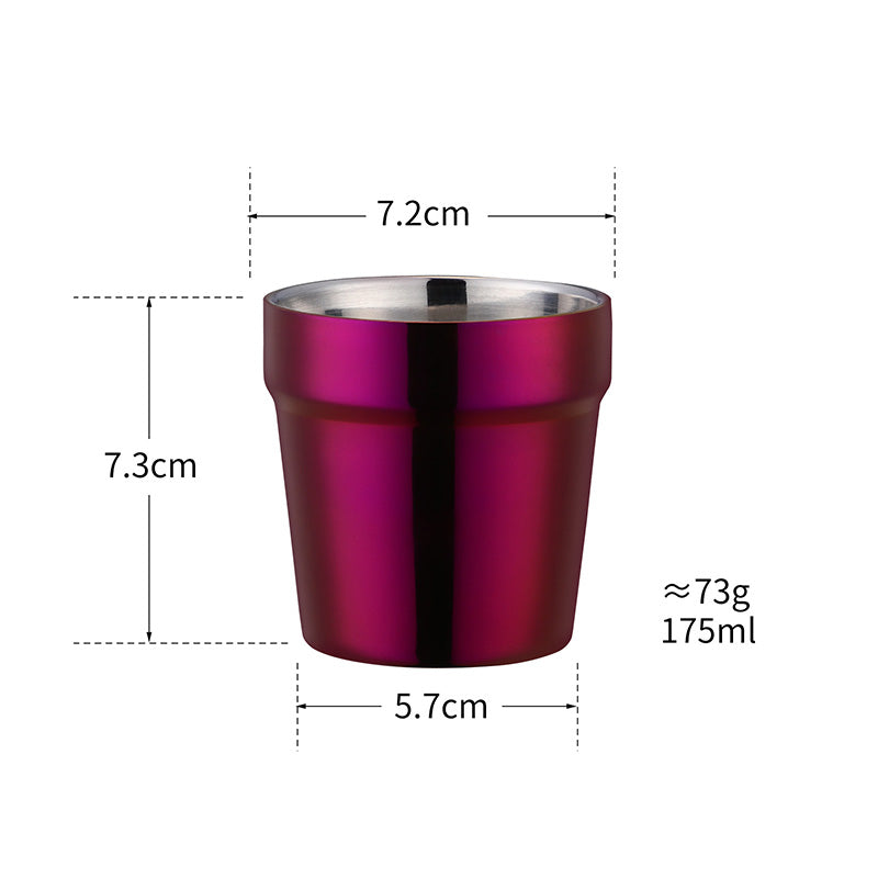 Double Walled Tea and Coffee Camping Travel Cup Thermal Insulated Stainless Steel Mug
