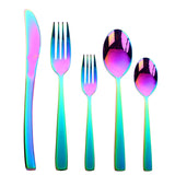 Accept OEM ODM Tableware Set Rainbow Color cutlery for Party