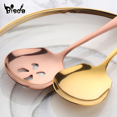 1Pc Stainless Steel Serving Spoon Household Public Soup Colander Restaurant Spoon for Ice Cream Dinner Spoon Rice Salad Flatware