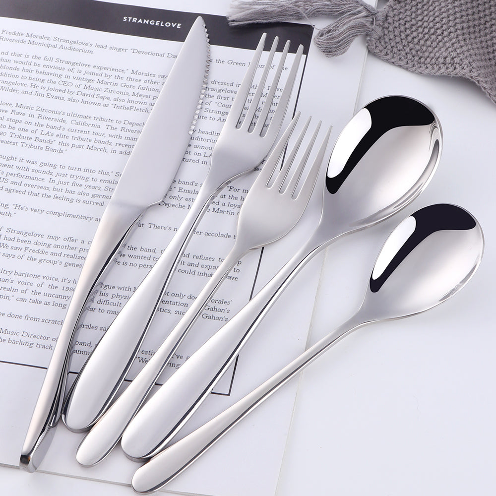 304 Stainless Steel Tableware Mirror Polish Rose Gold Flatware for Wedding Party Bar