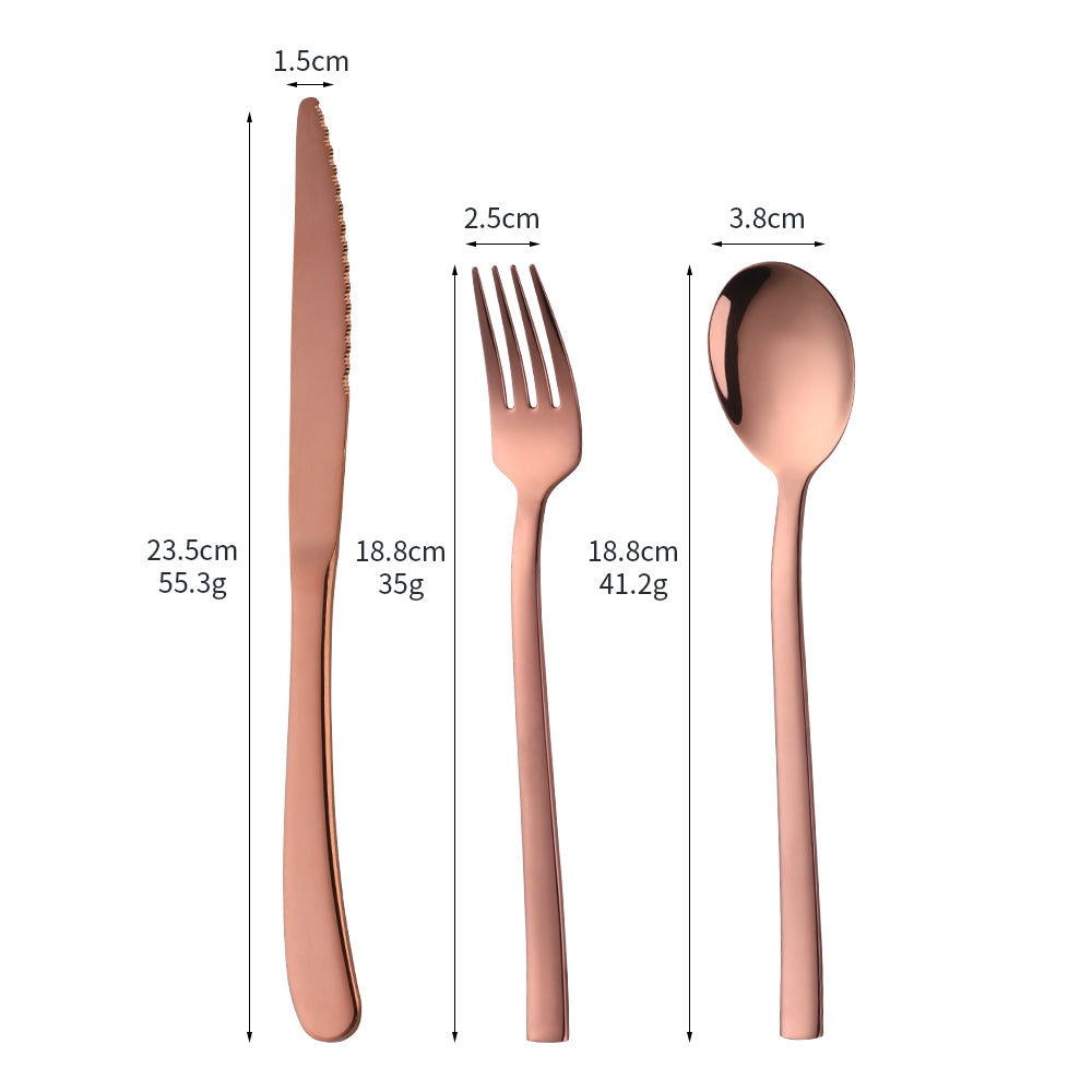 High Quality 4pcs Silverware Mirror Polish Wedding Stainless Steel Spoon and Fork Modern Cutlery Set