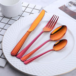 Magic Red Colorful Tableware Sets Edge Smooth Cutlery for Restaurant