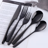 Accept Custom Logo Black Cutlery For Wedding Hotel Banquet Tableware Sets