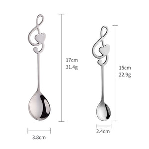 Stainless Steel Fruit Salad Creative Heart Shaped Note Dessert Spoon Metal Yogurt Honey Ice Cream Spoon