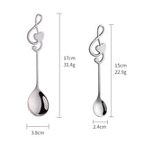 Stainless Steel Fruit Salad Creative Heart Shaped Note Dessert Spoon Metal Yogurt Honey Ice Cream Spoon