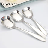 Mirror Polishing Edge Smooth Tableware Flat Spoon Silver Cutlery Sets