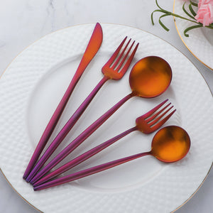 Support OEM ODM Cheap Price Stainless Steel Black Flatware Party Tableware Set