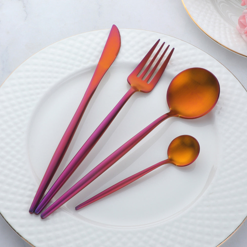 Cheap Price High Quality Stainless Steel Colorful Flatware Party Wedding Bar Tableware Set