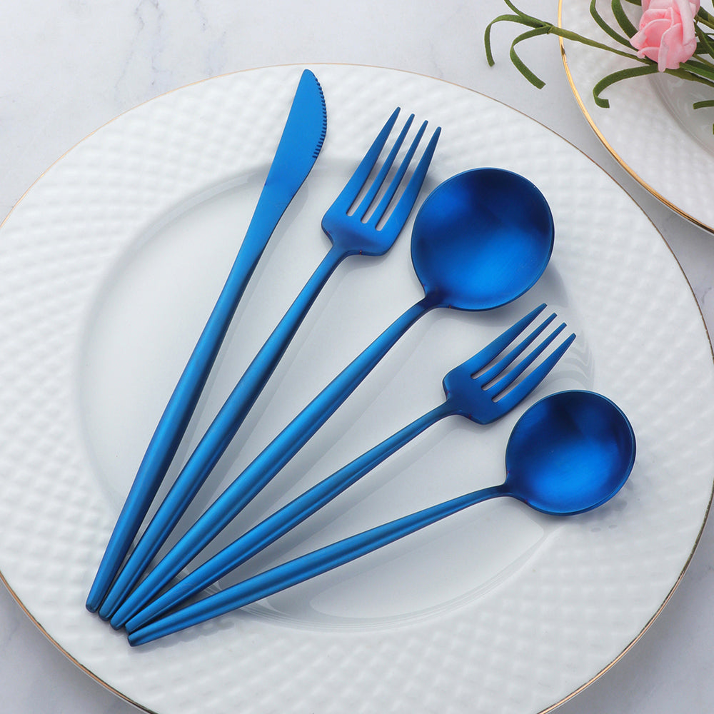 Support OEM ODM Cheap Price Stainless Steel Black Flatware Party Tableware Set