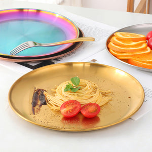 Buyer Star Stainless Steel Dinner Plates Dessert Salad Plates Set Dishwasher Safe