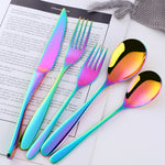 Support OEM ODM customization Tableware Set Rainbow cutlery for Restaurant