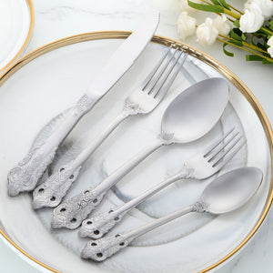 Buyer Star Hot sales Top Seller Dinnerware Sets Noble Classical Palace Stainless Steel Relief Cutlery Sets