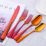 Stainless Steel Dinnerware Colorful Magic Red Cutlery Restaurant Wedding