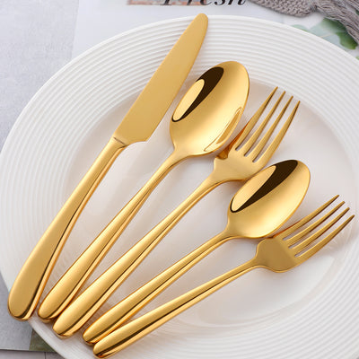 Tableware Sets Gold 304 Stainless Steel Mirror Polish for Wedding Restaurant