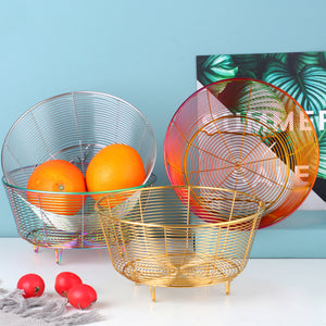 Stainless Steel Wire Fruit Basket, Storage Bowl, Colander Bowl, Fruit Bowl, Organizer for Fruits, Vegetables, and Snacks