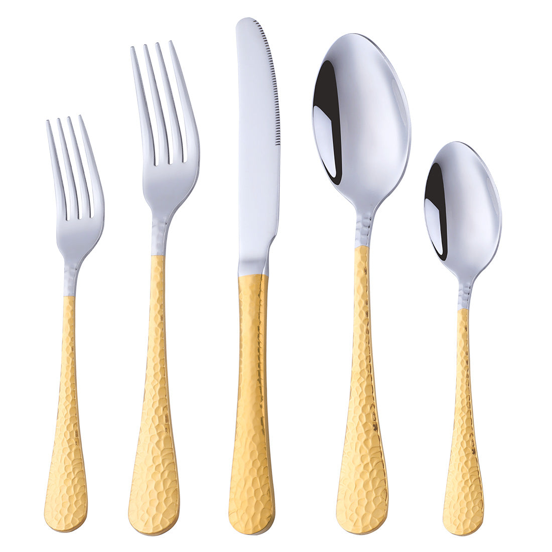 5-Piece Silverware Set Stainless Steel Tableware Cutlery Set for Home Restaurant, Modern Design