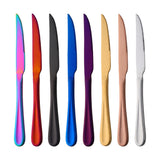 Amazon Hot Sale Colorful Stainless Steel Steak Knife Smooth Edge