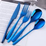 Manufacturing Wholesale Cheap Price Cutlery Set Blue Tableware for Restaurant