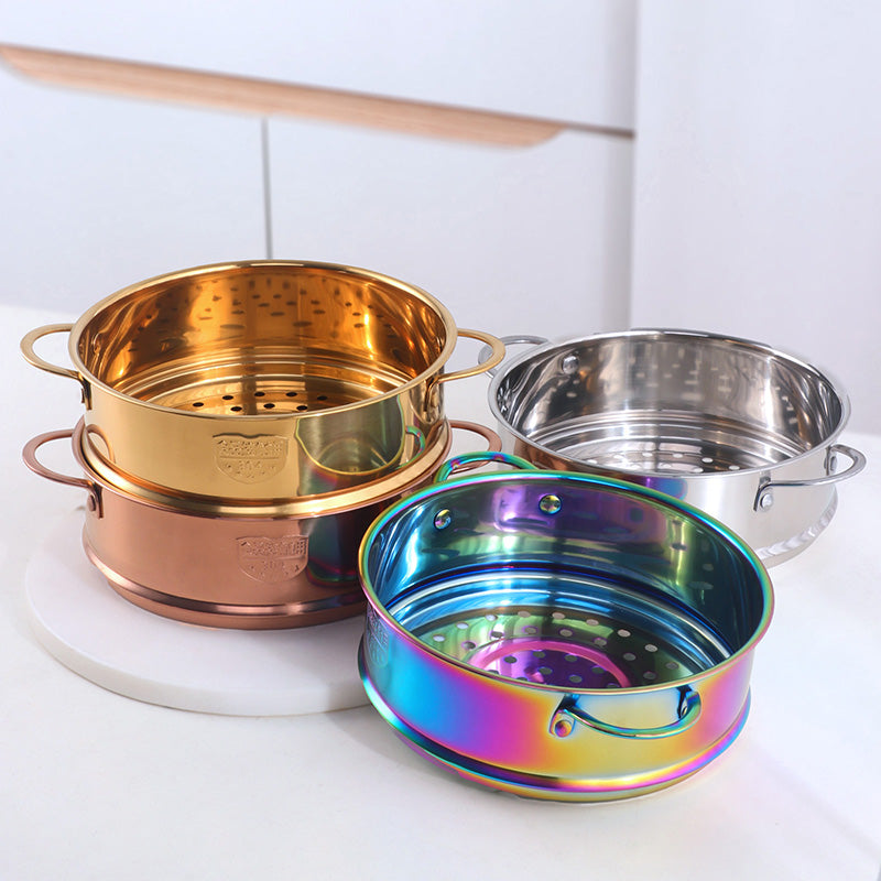 Stainless Steel Steamer with Handles Non Stick, Non Toxic Coating Steam Veggies, Seafood
