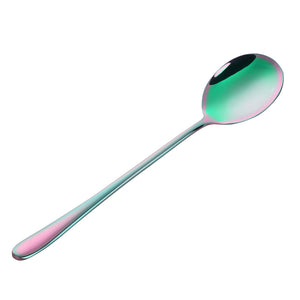 Buyer Star Dinner Spoon 6-Piece Colorful Long Handle Dessert Tea Coffee Spoon